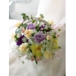 北海道小樽市小樽フラワーの花　パープルカーネーションのパステルアレンジ